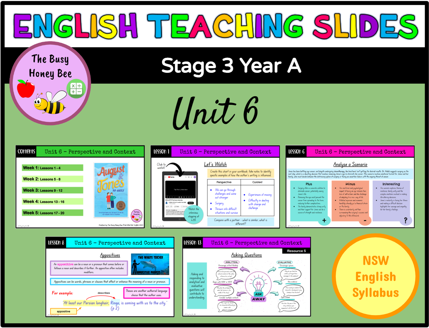 Stage 3 Year A Term 3 English Teaching Slides Mega Bundle