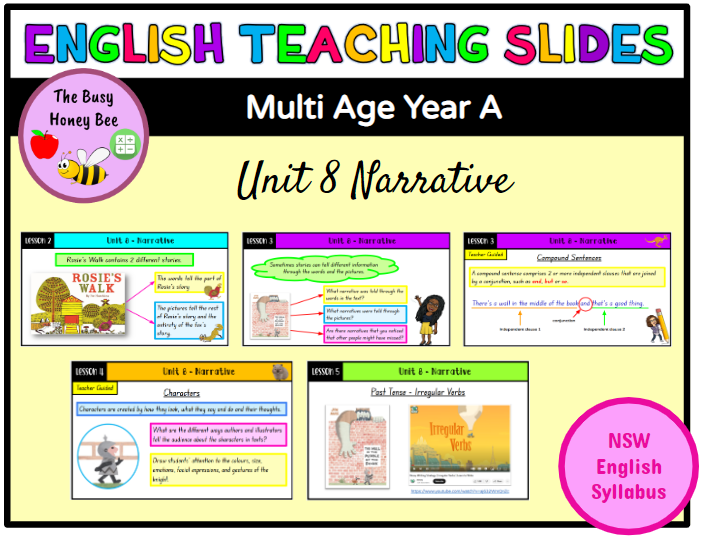 Multi Age K-2 Year A Term 2 English Teaching Slides Mega Bundle