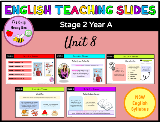 Stage 2 Year A Unit 8 Theme English Teaching Slides