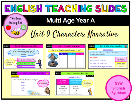 Multi Age Year A Unit 9 Character; Narrative English Teaching Slides