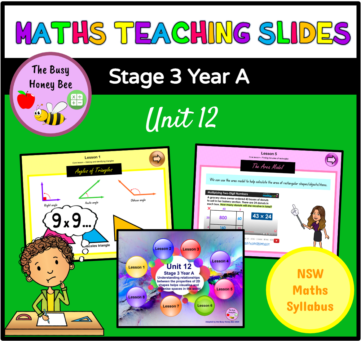 Stage 3 Year A Term 3 Maths Teaching Slides Mega Bundle