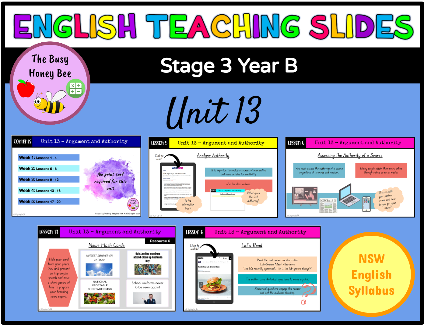 Stage 3 Year B Term 3 English Teaching Slides Mega Bundle