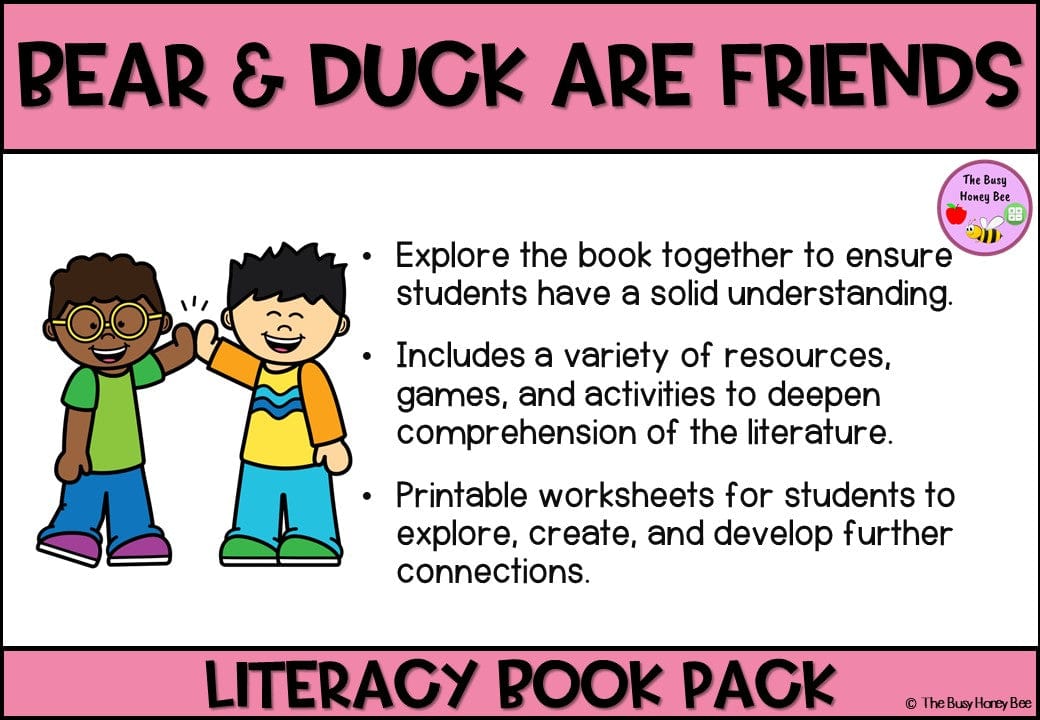 Bear and Duck are Friends - CBCA 2024 - Literacy Book Pack - Activity Pack