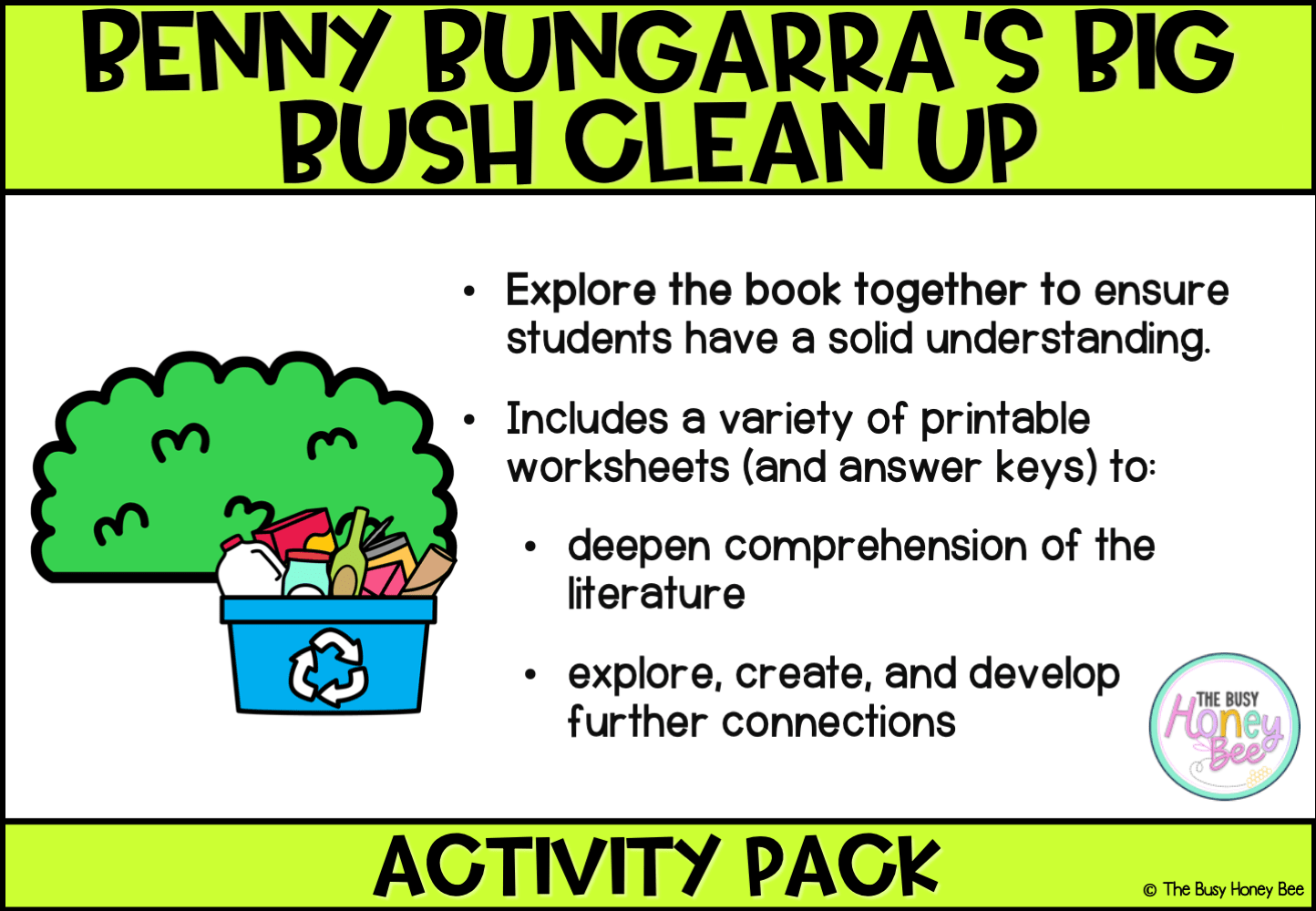 Benny Bungarra’s Big Bush Clean-Up Activity Pack - Activity Pack