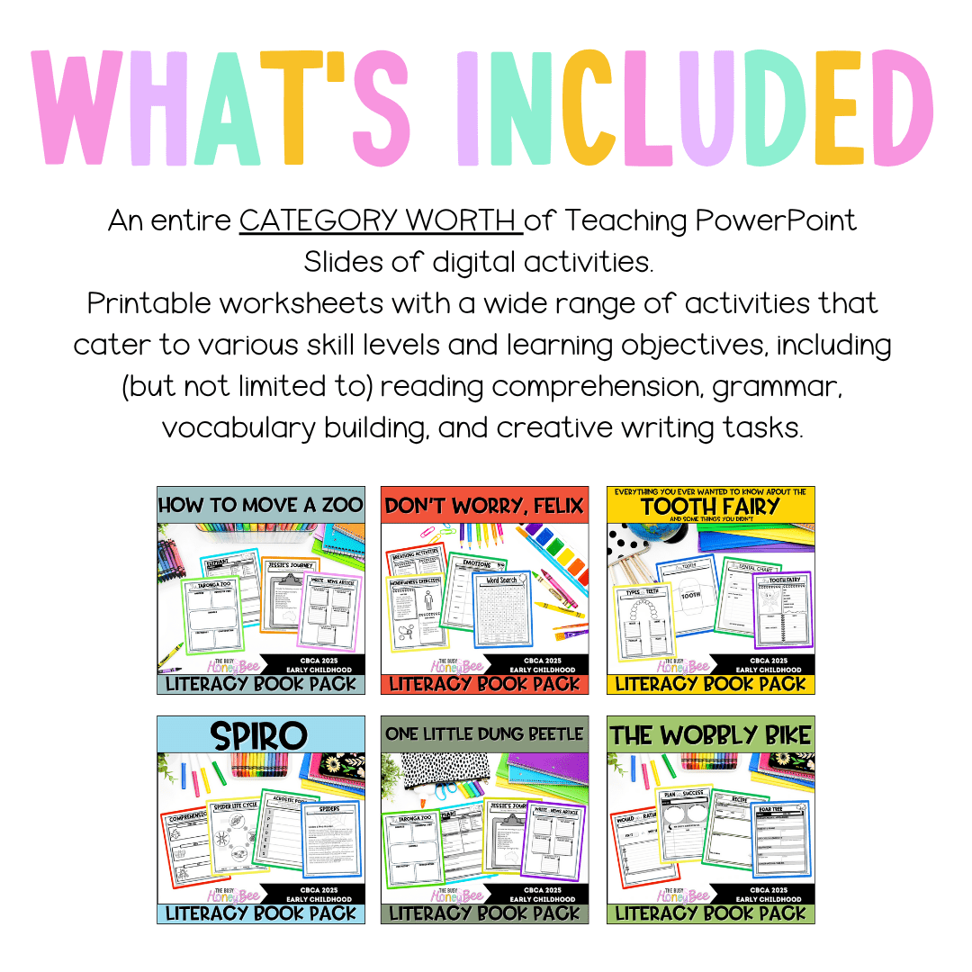 CBCA 2025 - Early Childhood Category - Literacy Book Pack MEGA Bundle - Activity Pack