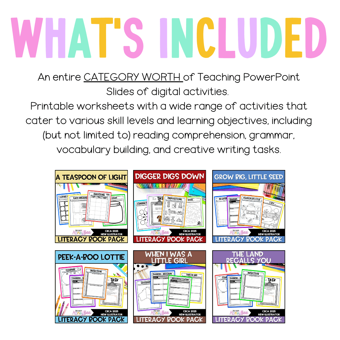 CBCA 2025 - New Illustrator Category - Literacy Book Pack MEGA Bundle - Activity Pack