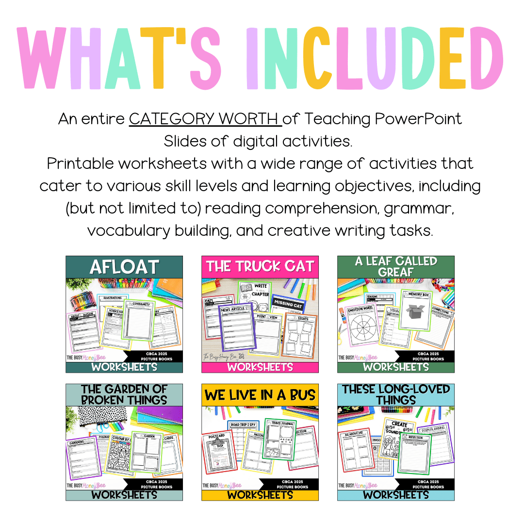 CBCA 2025 - Picture Book of the Year Category - Literacy Book Pack MEGA Bundle - Activity Pack