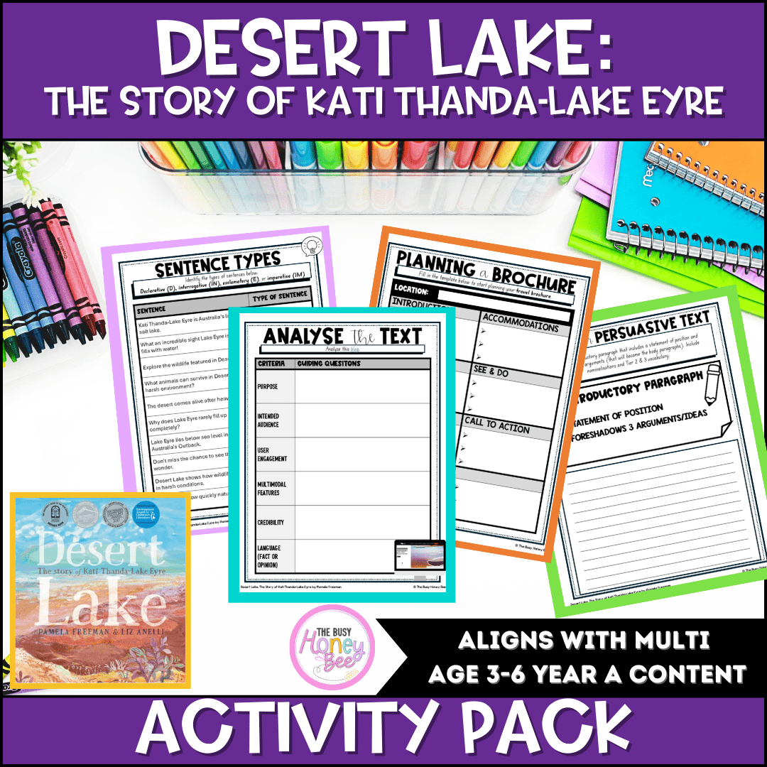 Desert Lake by Pamela Freeman Activity Pack -
