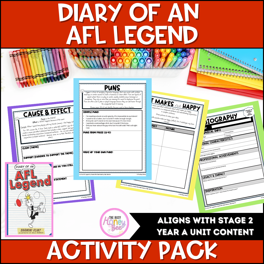 Diary of an AFL Legend Activity Pack - Activity Pack