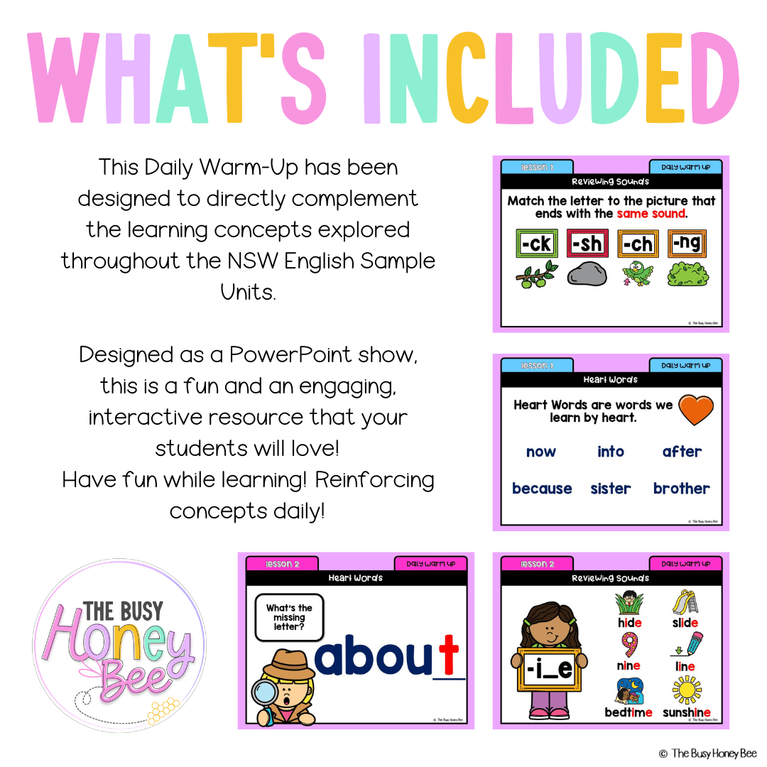 Early Stage 1 English Daily Warm Up Unit 14 - Warm Ups | Revision