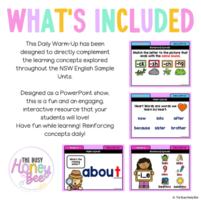 Early Stage 1 English Daily Warm Up Unit 14 - Warm Ups | Revision