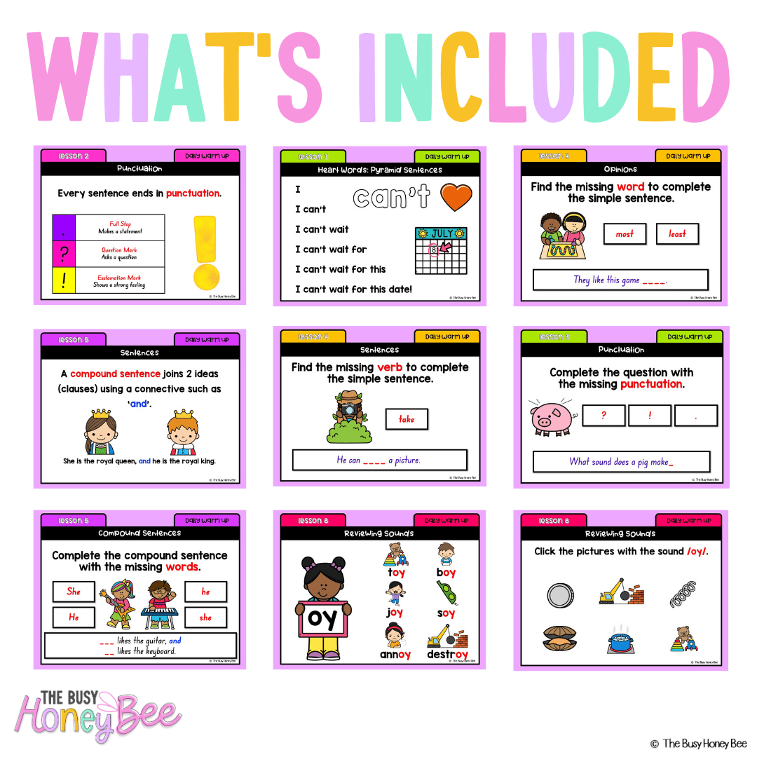 Early Stage 1 English Daily Warm Up Unit 15 - Warm Ups | Revision