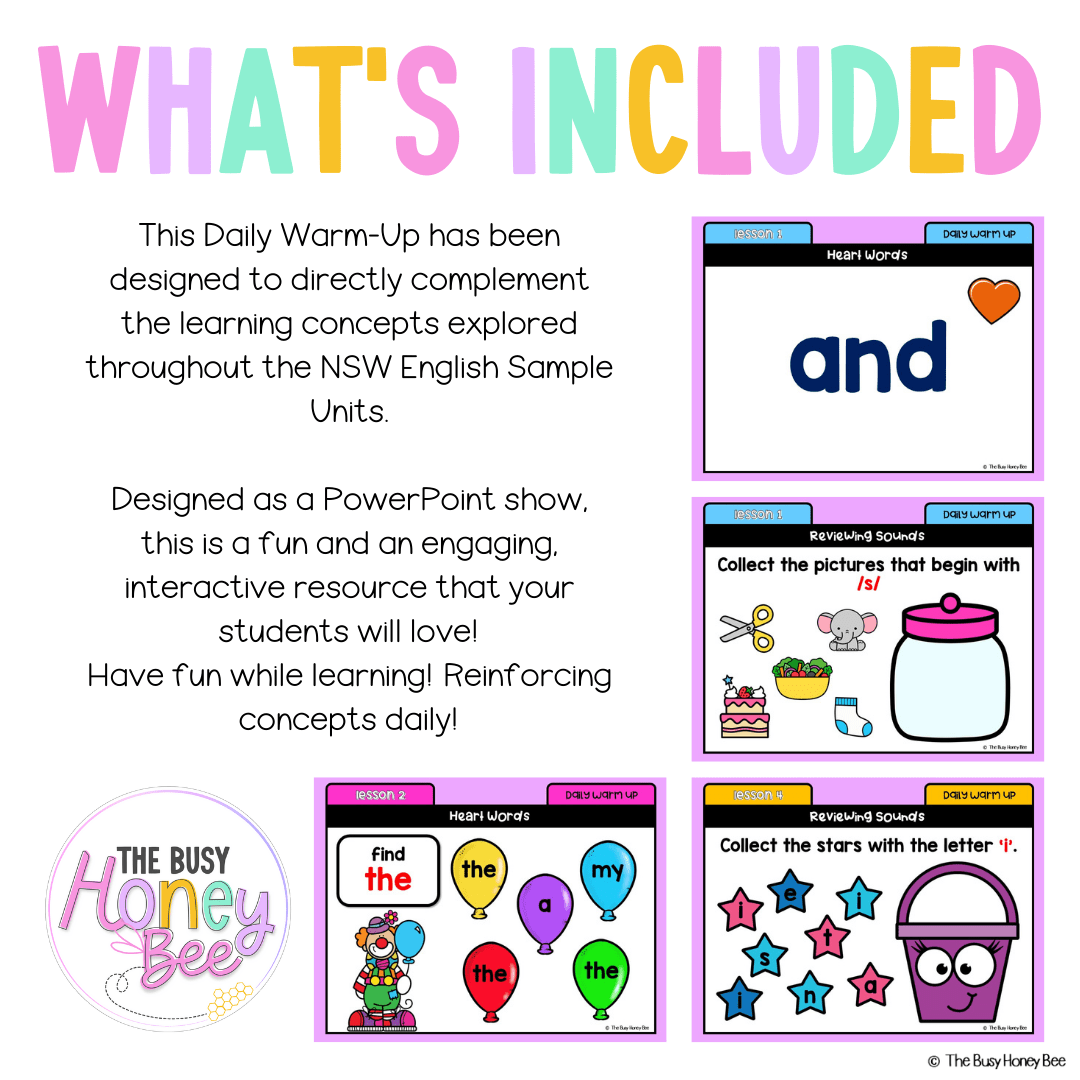 Early Stage 1 English Daily Warm Up Unit 1 - Warm Ups | Revision
