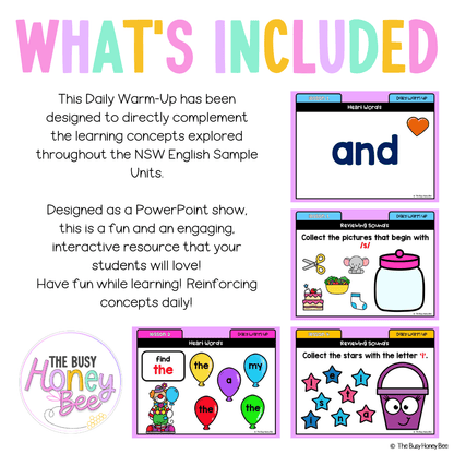 Early Stage 1 English Daily Warm Up Unit 1 - Warm Ups | Revision