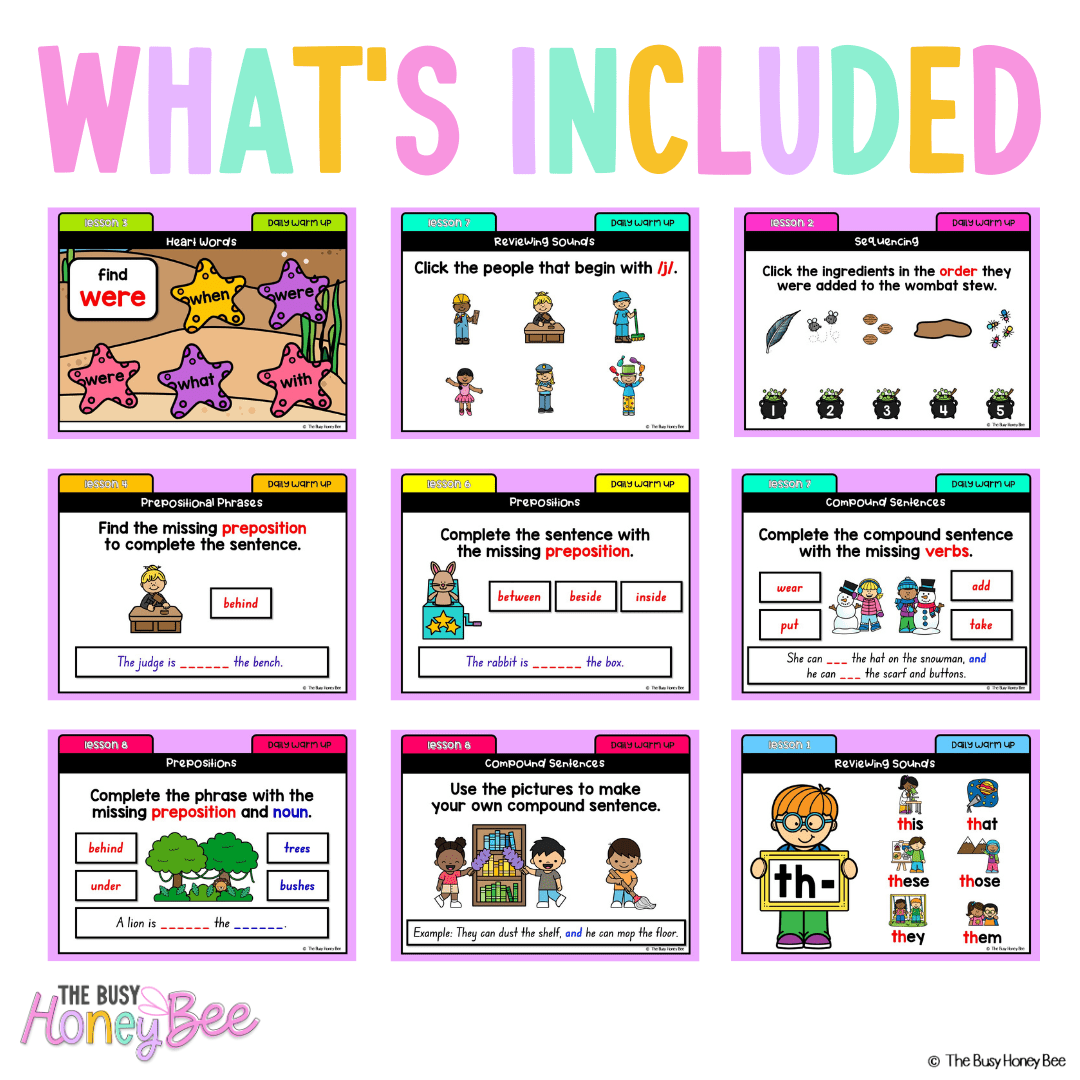 Early Stage 1 English Daily Warm Up Unit 11 - Warm Ups | Revision