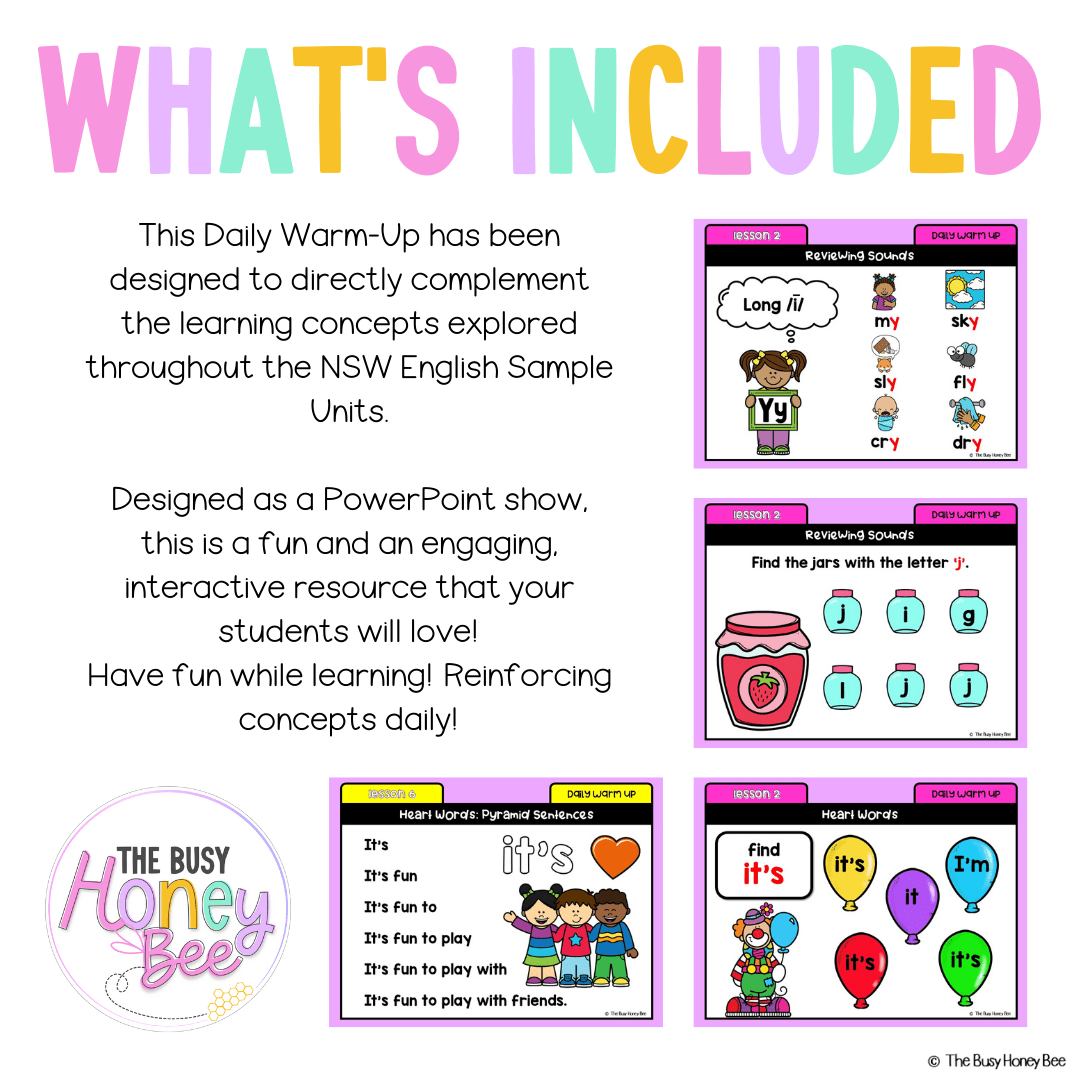 Early Stage 1 English Daily Warm Up Unit 11 - Warm Ups | Revision