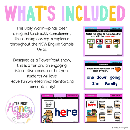 Early Stage 1 English Daily Warm Up Unit 12 - Warm Ups | Revision
