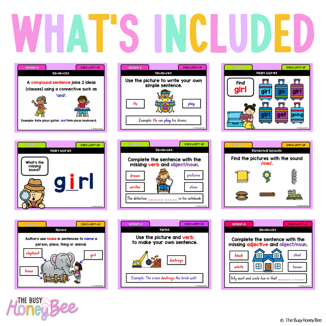 Early Stage 1 English Daily Warm Up Unit 16 - Warm Ups | Revision