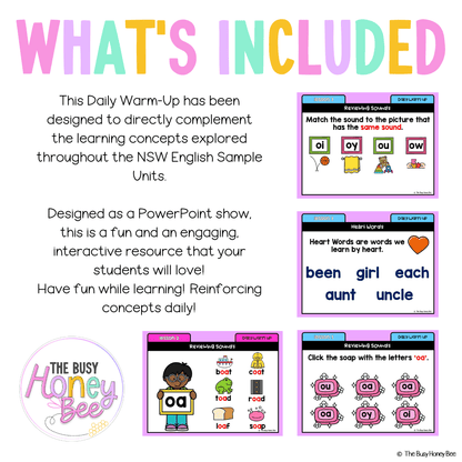Early Stage 1 Australian | NSW English Daily Review | Warm-Up Unit 17 - Warm Ups | Revision