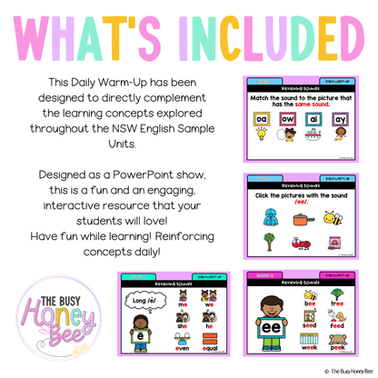 Early Stage 1 Australian | NSW English Daily Review | Warm-Up Unit 19 - Warm Ups | Revision