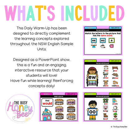 Early Stage 1 Australian | NSW English Daily Review | Warm-Up Unit 20 - Warm Ups | Revision