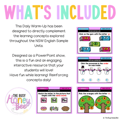 Early Stage 1 English Daily Warm Up Unit 3 - Warm Ups | Revision
