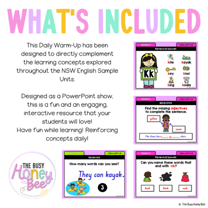 Early Stage 1 English Daily Warm Up Unit 4 - Warm Ups | Revision