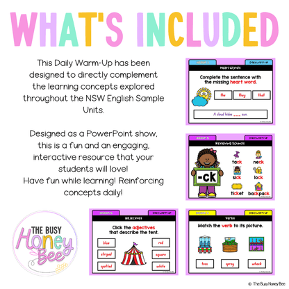 Early Stage 1 English Daily Warm Up Unit 5 - Warm Ups | Revision