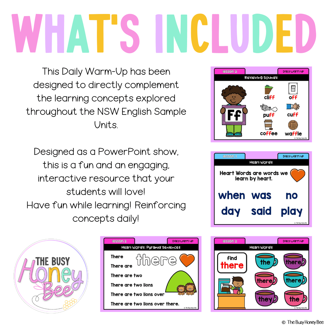 Early Stage 1 English Daily Warm Up Unit 8 - Warm Ups | Revision