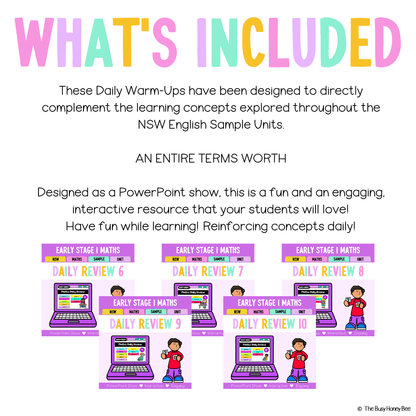 Early Stage 1 Australian | NSW Math Daily Review | Warm-Up Term 2 Mega Bundle - Warm Up | Revision
