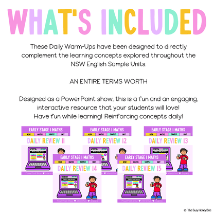 Early Stage 1 Australian | NSW Math Daily Review | Warm-Up Term 3 Mega Bundle - Warm Up | Revision