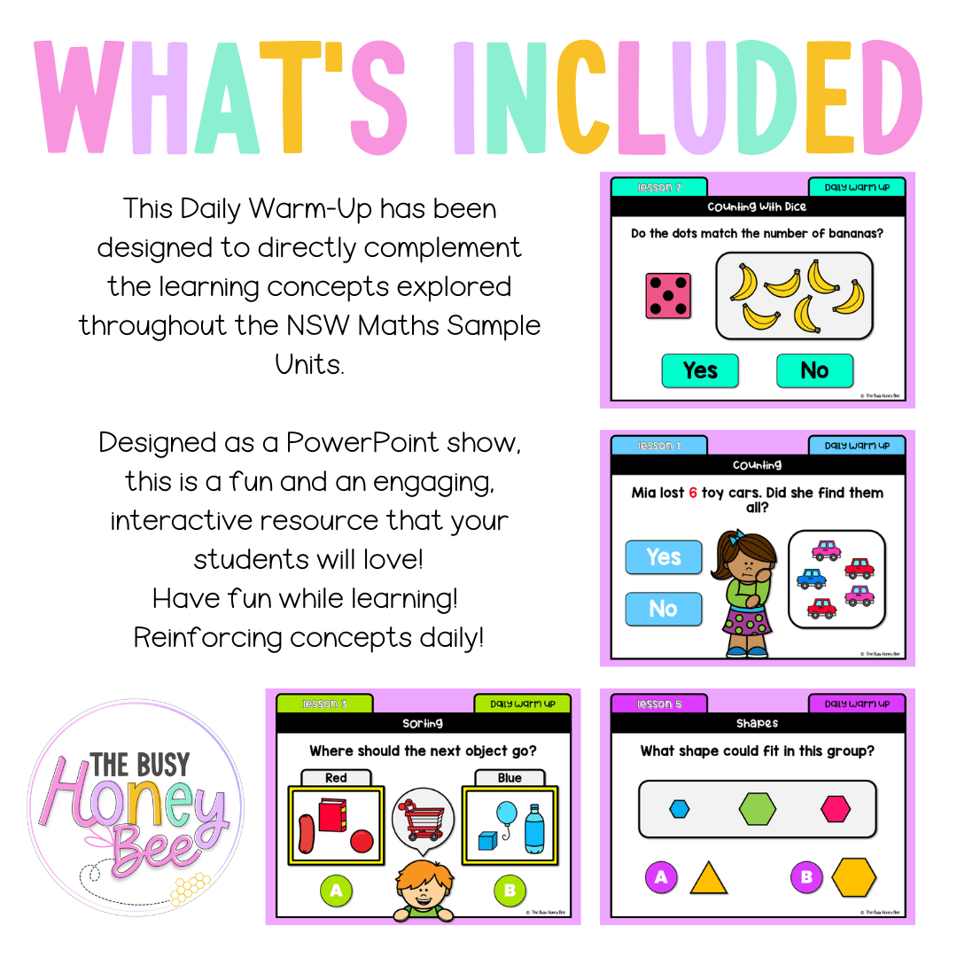 Early Stage 1 Australian | NSW Math Daily Review | Warm-Up Unit 1 - Warm Up | Revision
