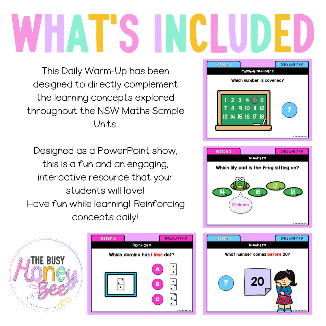 Early Stage 1 Australian | NSW Math Daily Review | Warm-Up Unit 10 - Warm Up | Revision