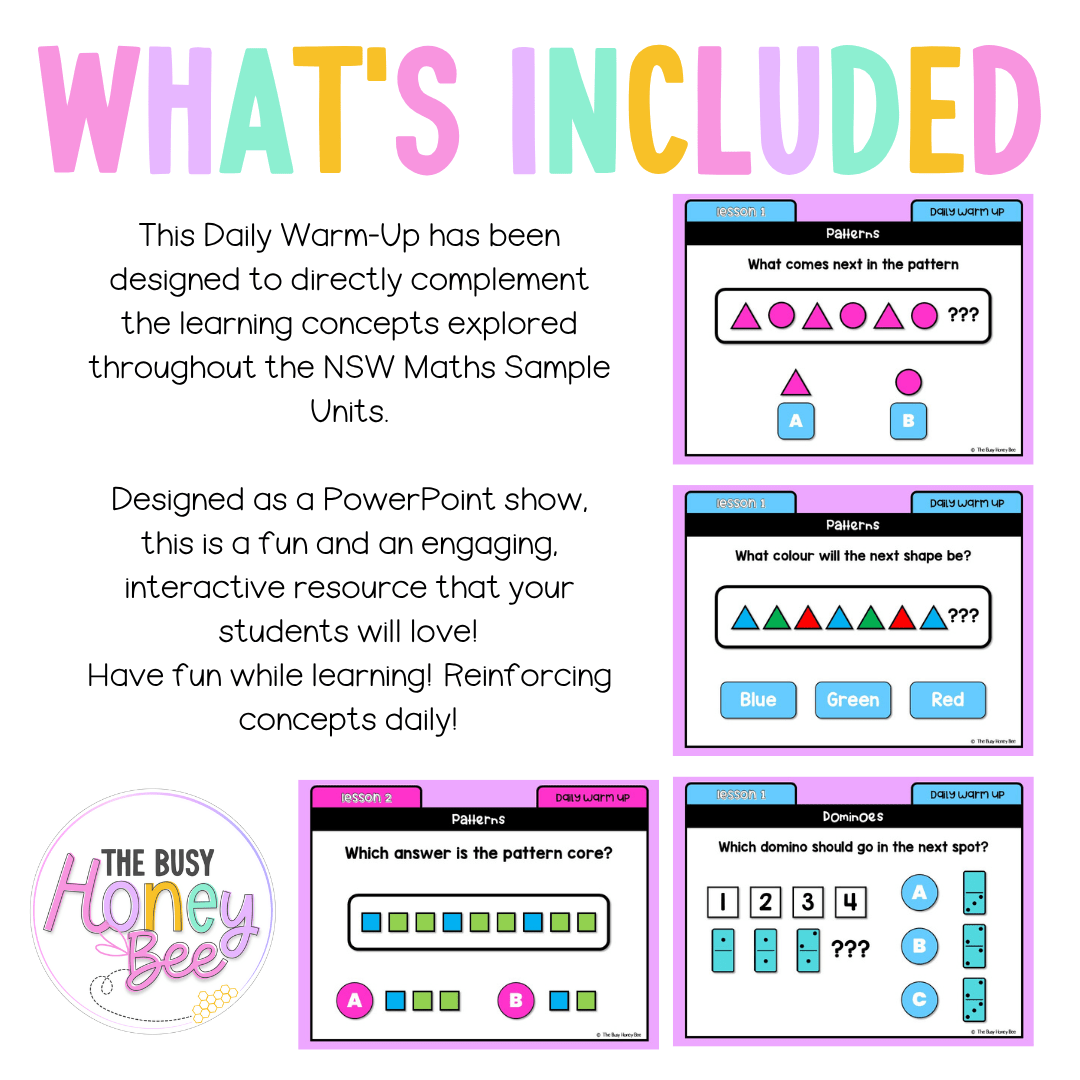 Early Stage 1 Australian | NSW Math Daily Review | Warm-Up Unit 12 - Warm Up | Revision