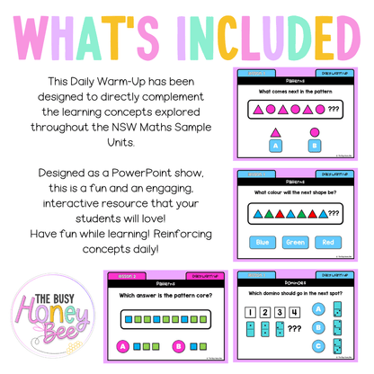 Early Stage 1 Australian | NSW Math Daily Review | Warm-Up Unit 12 - Warm Up | Revision