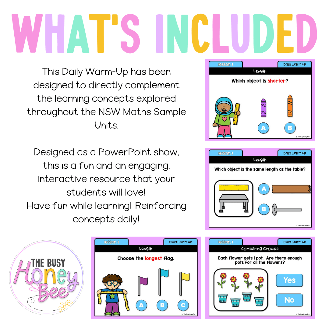 Early Stage 1 Australian | NSW Math Daily Review | Warm-Up Unit 14 - Warm Up | Revision