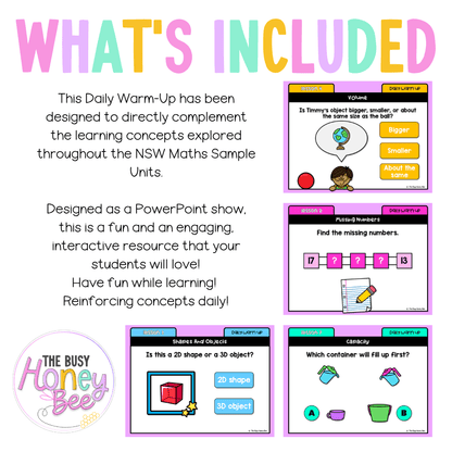 Early Stage 1 Australian | NSW Math Daily Review | Warm-Up Unit 19 - Warm Up | Revision
