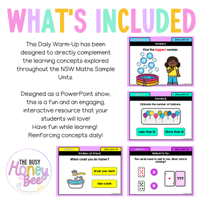 Early Stage 1 Australian | NSW Math Daily Review | Warm-Up Unit 20 - Warm Up | Revision