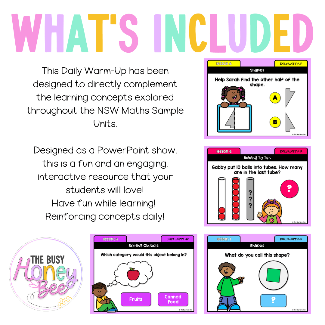Early Stage 1 Australian | NSW Math Daily Review | Warm-Up Unit 5 - Warm Up | Revision