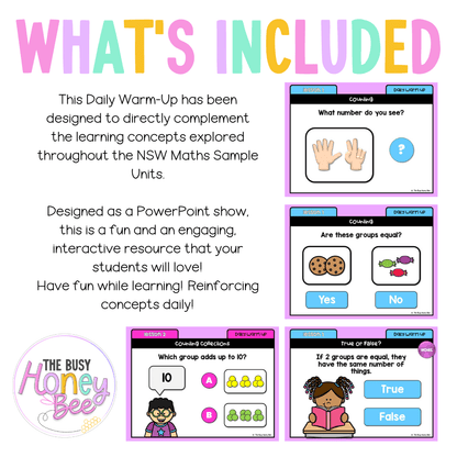 Early Stage 1 Australian | NSW Math Daily Review | Warm-Up Unit 9 - Warm Up | Revision