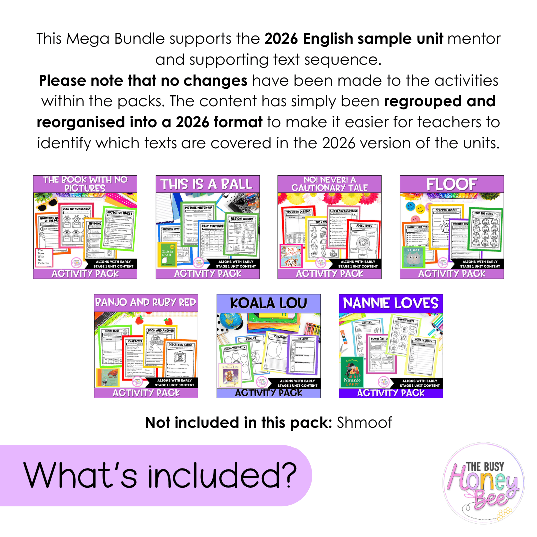 Early Stage 1 English Activity Pack ULTIMATE Mega Bundle - Activity Pack