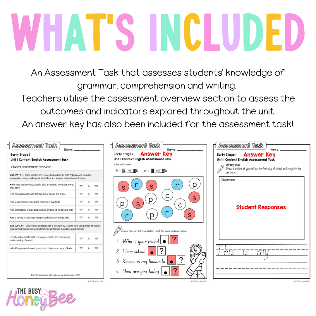 Early Stage 1 English Assessment Unit 1 Context - Assessment