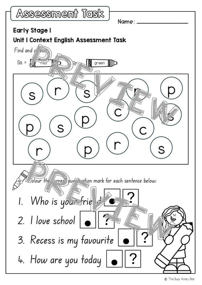 Early Stage 1 English Assessment Unit 1 Context - Assessment