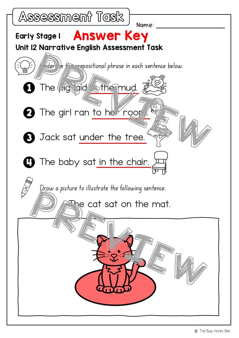 Early Stage 1 English Assessment Unit 12 Narrative - Assessment