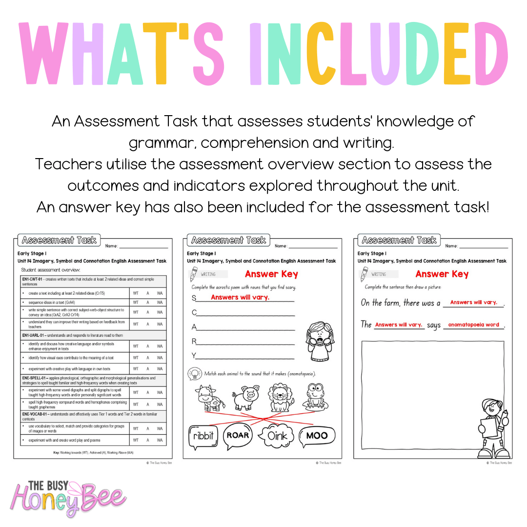 Early Stage 1 English Assessment Unit 14 Imagery, symbol and connotation - Assessment