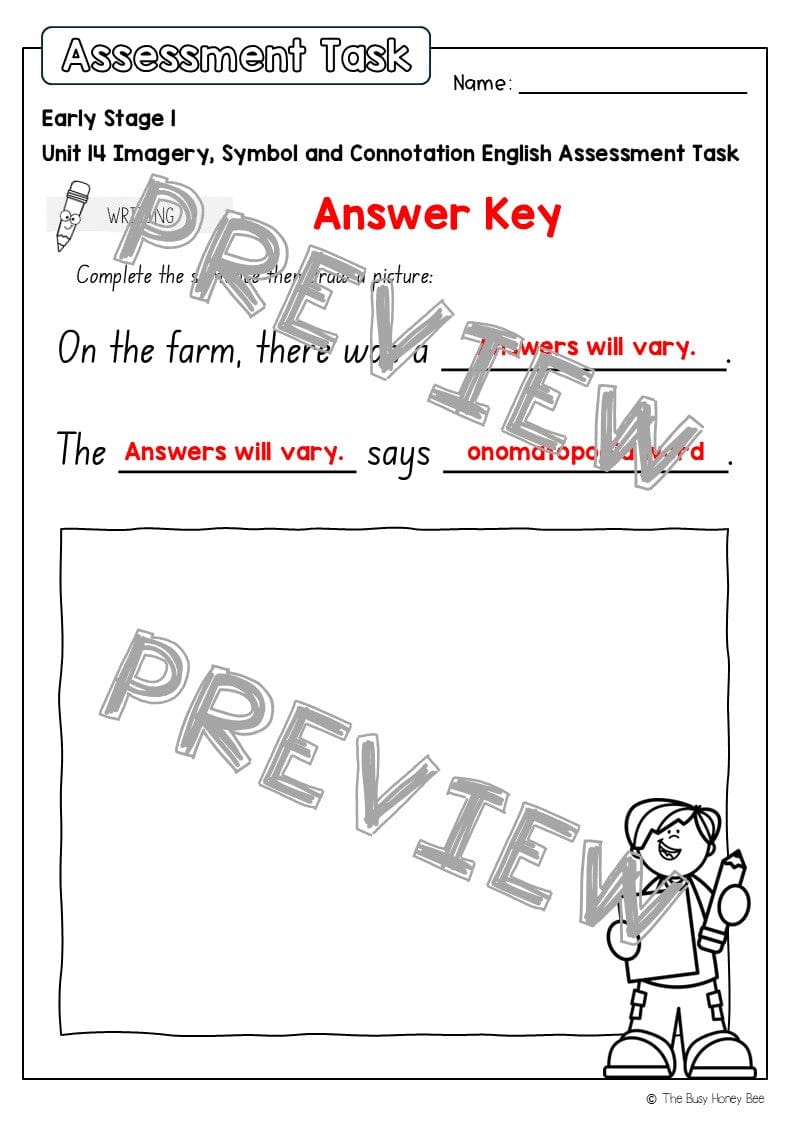 Early Stage 1 English Assessment Unit 14 Imagery, symbol and connotation - Assessment