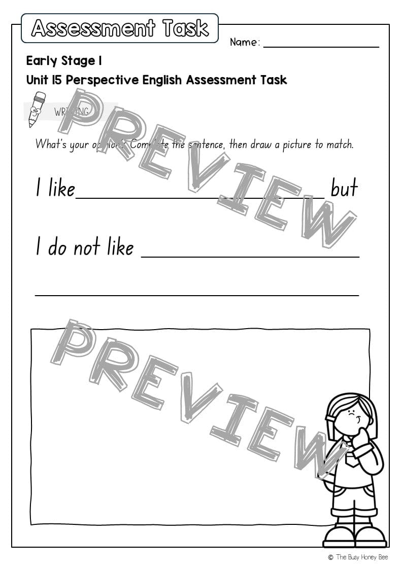 Early Stage 1 English Assessment Unit 15 Perspective - Assessment