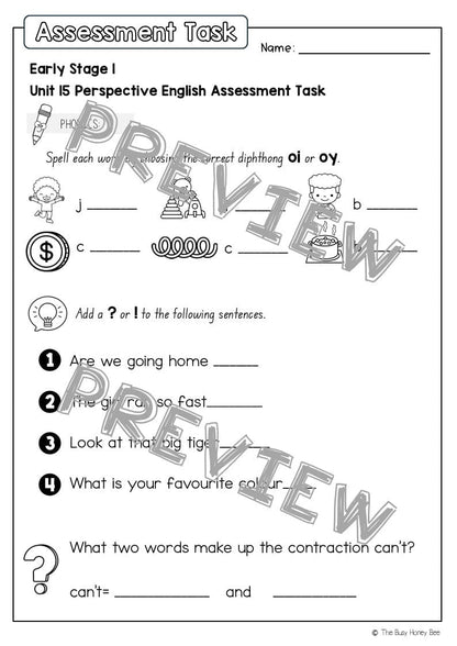 Early Stage 1 English Assessment Unit 15 Perspective - Assessment