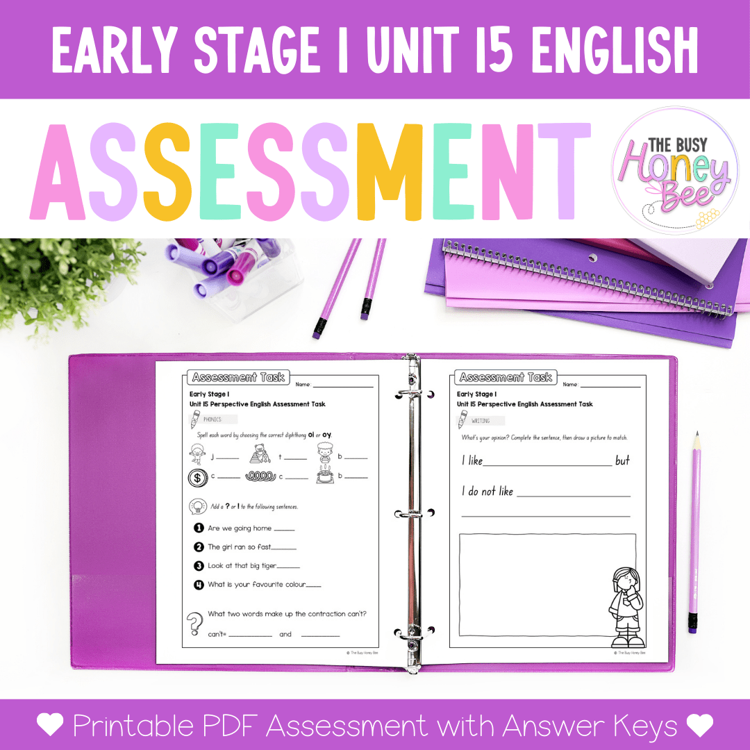 Early Stage 1 English Assessment Unit 15 Perspective - Assessment