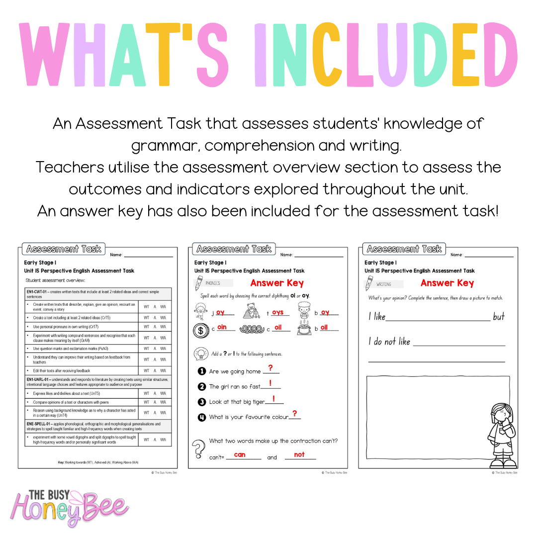 Early Stage 1 English Assessment Unit 15 Perspective - Assessment